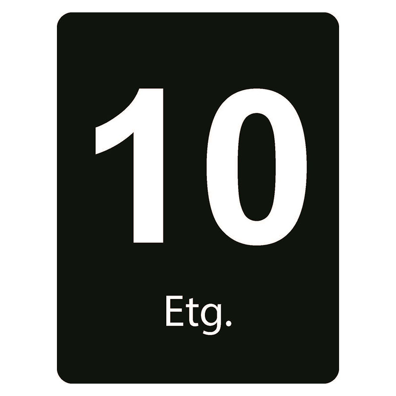 10. etg Taktilt skilt 10. etasje