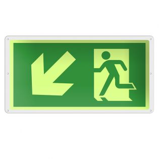 Rømningsvei pil ned venstre