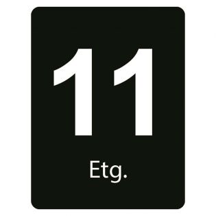 Taktilt skilt 11. etasje