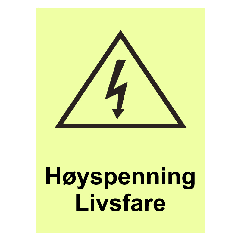 Skilt Høyspenning Livsfare