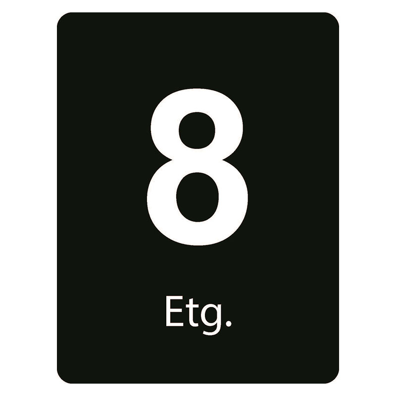 8. etg Taktilt skilt 8. etasje