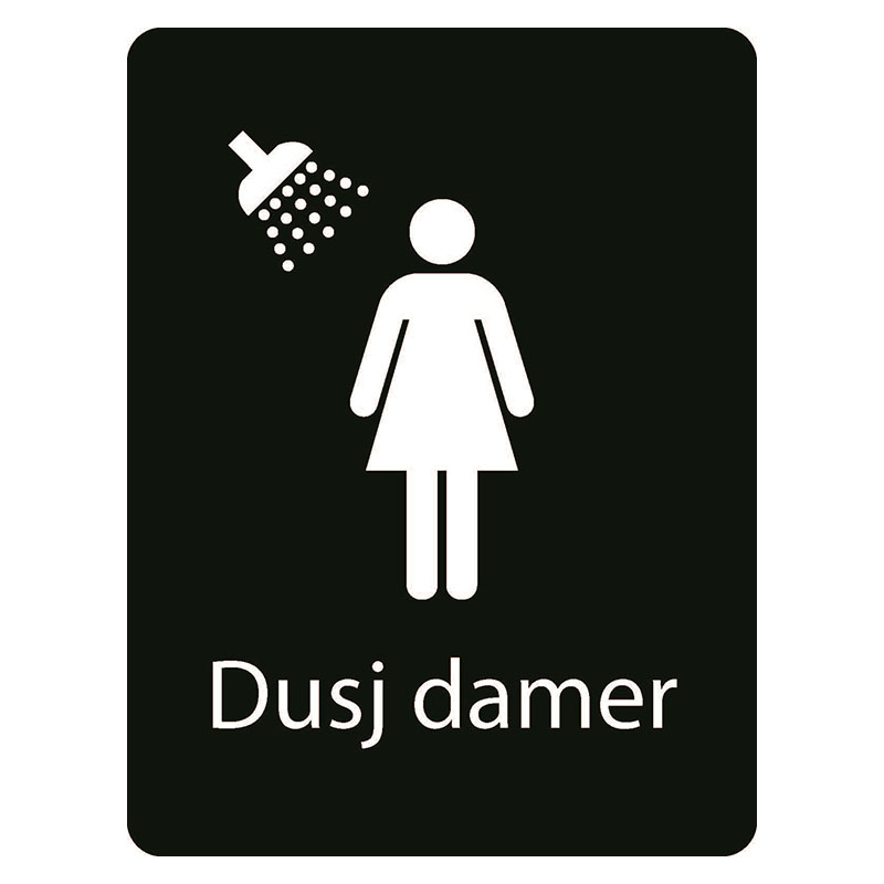 Taktilt skilt Dusj damer