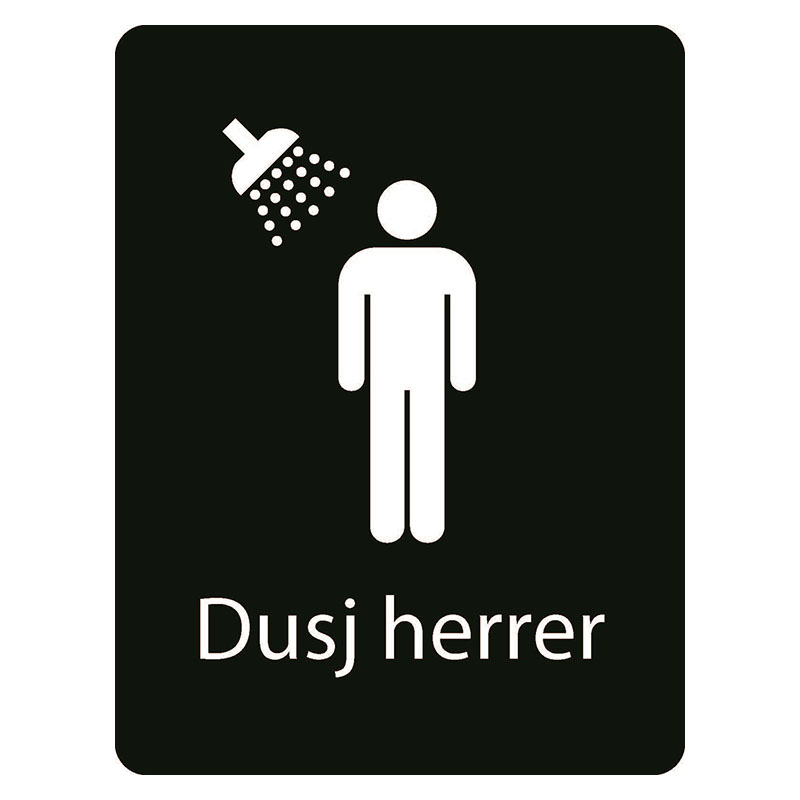Dusj herrer Taktilt skilt Dusj herrer