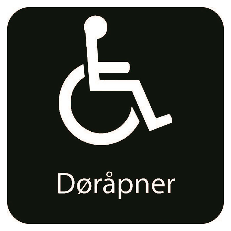 Døråpner Taktilt skilt Døråpner