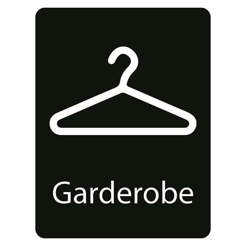 Taktilt skilt Garderobe