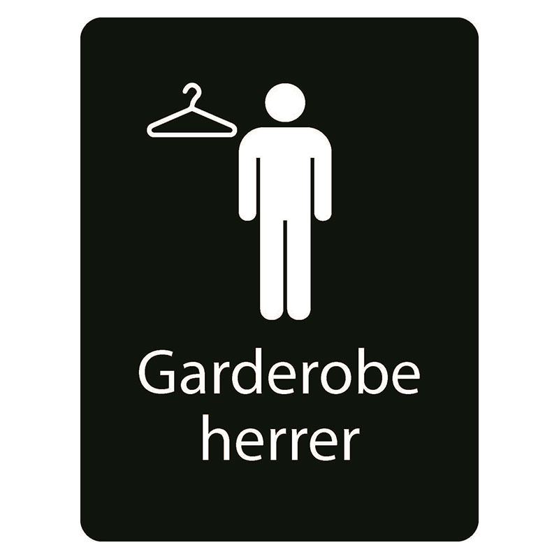 Garderobe herrer Taktilt skilt Garderobe herrer