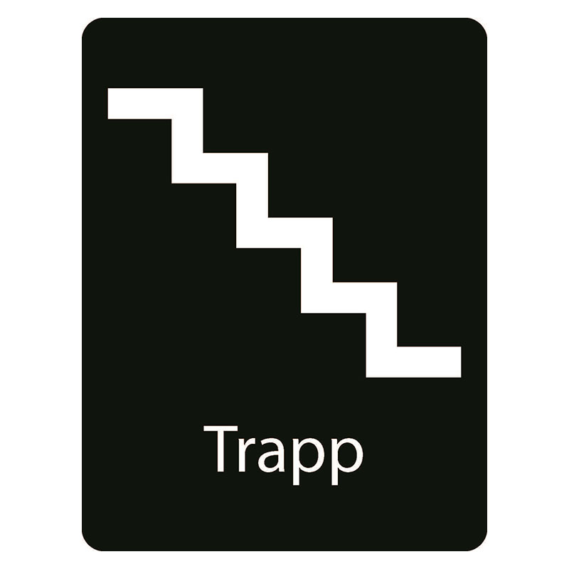 Taktilt skilt Trapp ned høyre