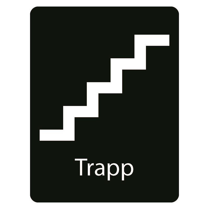 Trapp 2 Taktilt skilt Trapp opp høyre