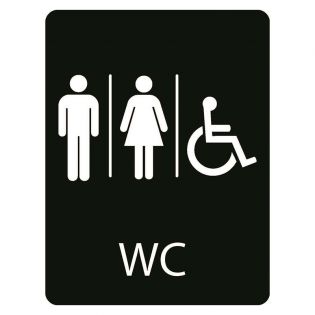 Taktilt skilt WC Herrer - Damer - Handicap